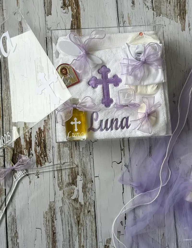 Luxury Acrylic Orthodox Christening Bundle - Pink